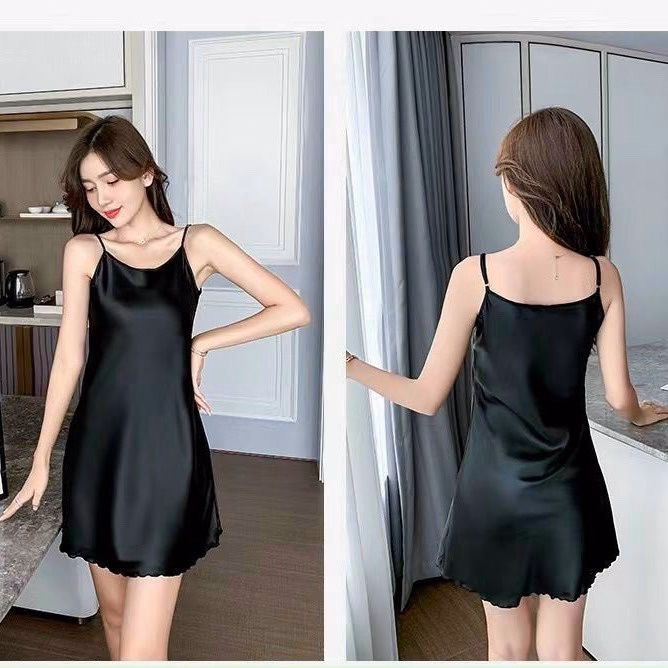 Đầm Ngủ 2 Dây Lụa Satin Cao Cấp - Ausa House - Ảnh 5