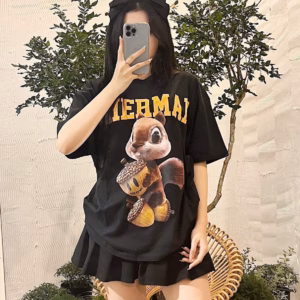 Áo Thun Tay Lỡ Unisex Nam Nữ Drew Mẫu Mới In Hình Sóc, Chất Liệu 100% Cotton Cao Cấp Mịn Mát Thấm Hút Mồ Hôi (Attl34) - Chốt Đi Store