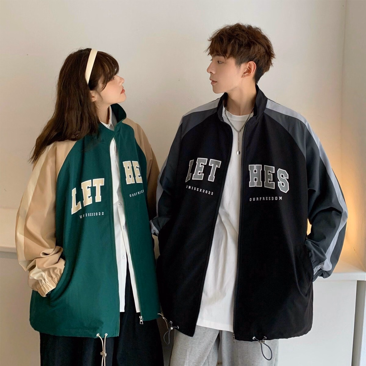 Áo Khoác Dù Nam Nữ Slc Let Chất Vải Gió 2 Lớp Form Rộng Cao Cấp Màu Xanh/ Đen Sht23 - Minh Hà House - Ảnh 4