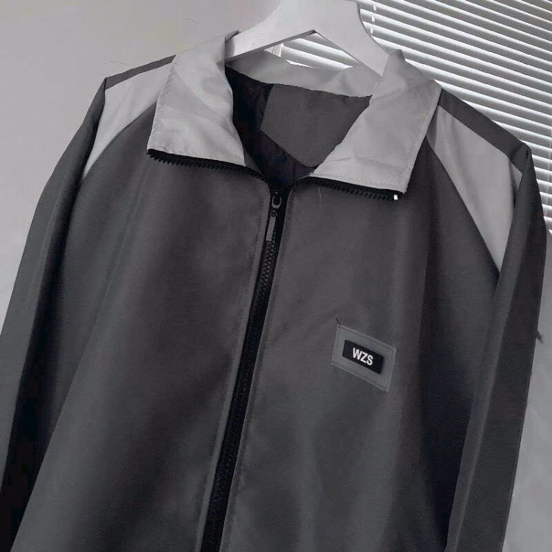 Áo Khoác Dù Nam Nữ Form Rộng Chất Vải Gió 2 Lớp Form Rộng Cổ Bẻ Cao Cấp Màu Đen/Xám Sht24 - Minh Hà House - Ảnh 3