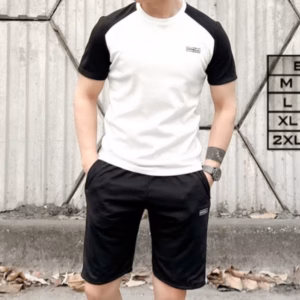 Bộ Thể Thao Nam Vải Xốp Tổ Ong Phối Vai – Men’Style