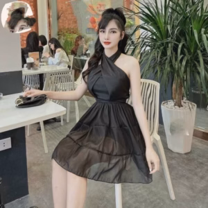 Váy Xòe Cổ Chéo Voan 2 Lớp Sang Chảnh V526 - Haka Mây