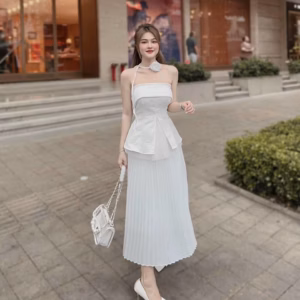 Set Đầm Dự Tiệc Có Kèm Dây Hoa Sang Chảnh V524 - Haka Mây