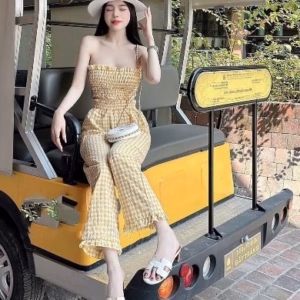 Set Bộ Caro Crtop Dễ Thương V521 - Haka Mây