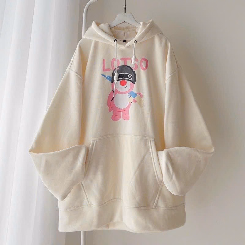 Áo Hoodie Nữ Vải Nỉ Ngoại In Gấu Lotso Chiến Binh Siêu Hot Tp2800 - Golden Dream - Ảnh 2