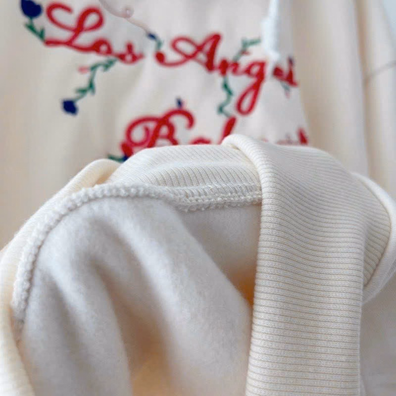 Áo Hoodie Nữ Chất Nỉ Thêu Chữ Los Angel Baby Phối Hoa Siêu Xinh Tp453 - Golden Dream - Ảnh 3
