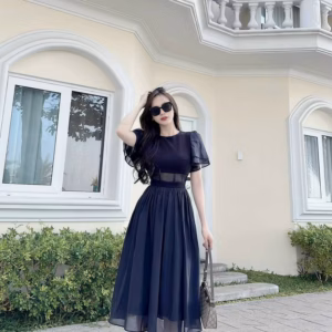 Đầm Voan Xòe 2 Lớp Có Mút Cổ Tròn Dd501 - Nana House