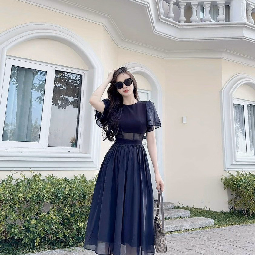 Đầm Voan Xòe 2 Lớp Có Mút Cổ Tròn Dd501 - Nana House