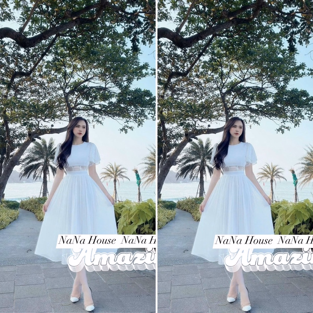 Đầm Voan Xòe 2 Lớp Có Mút Cổ Tròn Dd501 - Nana House - Ảnh 4