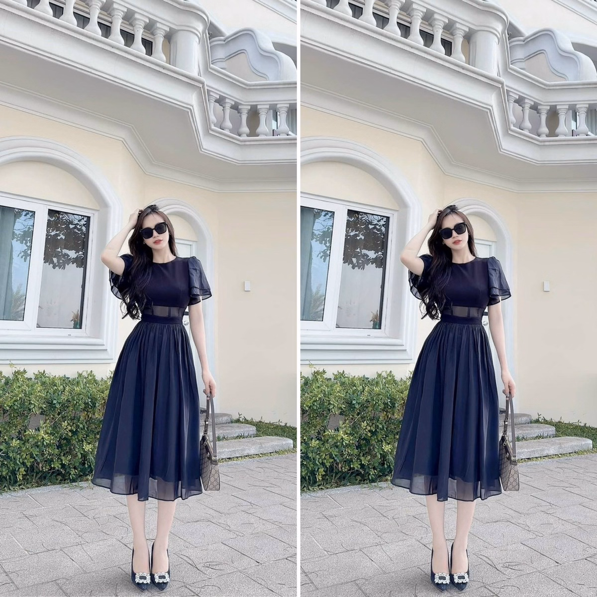 Đầm Voan Xòe 2 Lớp Có Mút Cổ Tròn Dd501 - Nana House - Ảnh 5