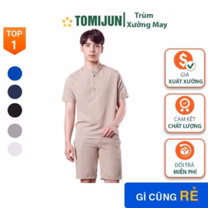 Bộ Đũi Nam Cổ Tròn Chất Vải Đũi Thái Loại Dày Đẹp Hàng Hot Trend Chất Phong Cách Tj09 – Tomijun.Vn