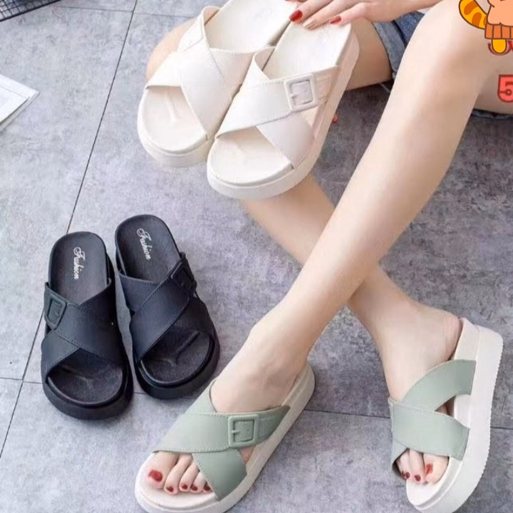 Dép Nữ Quai Chéo, ,Đế Cao 5Cm, Siêu Êm, Lên Chân Sang Chảnh- Haanh
