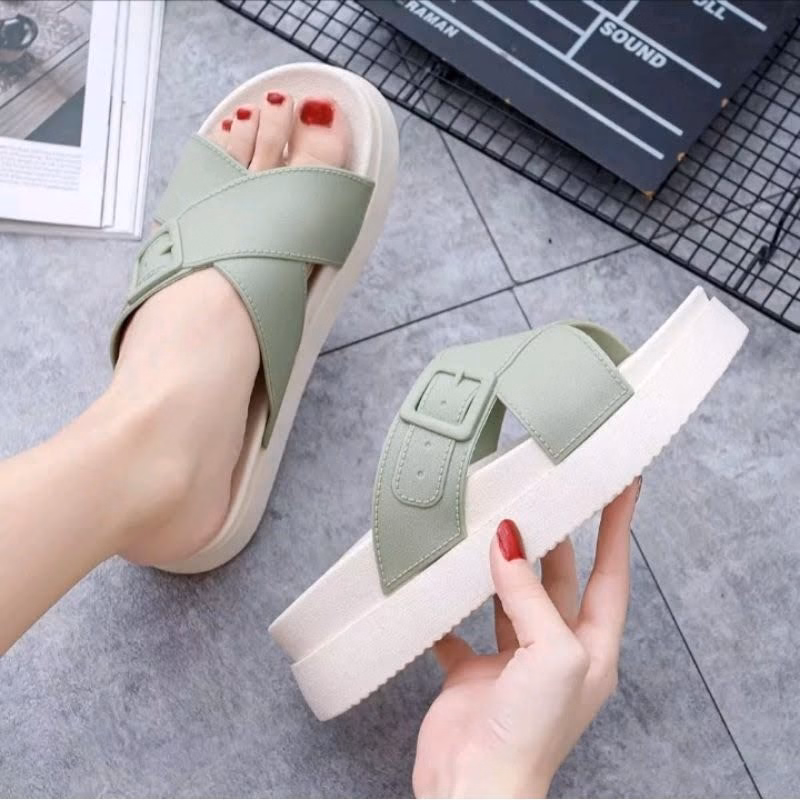 Dép Nữ Quai Chéo, ,Đế Cao 5Cm, Siêu Êm, Lên Chân Sang Chảnh- Haanh - Ảnh 3