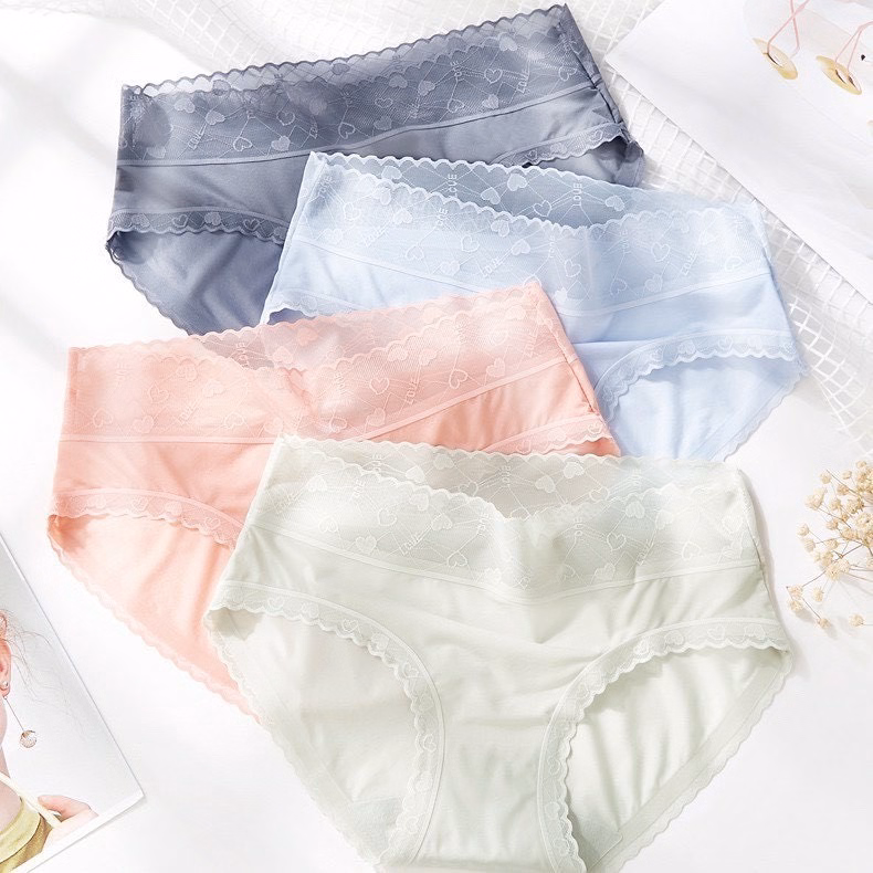 Set 5 Quần Lót Lụa Lạnh Cạp Cao Kháng Khuẩn Tim Không Lộ Viền Cao Cấp - Size M - Giao Màu Ngẫu Nhiên - Vanass - Ảnh 3