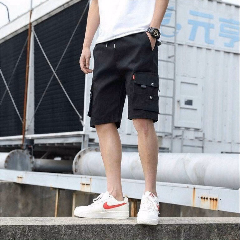 Quần Short Nam Kaki Túi Tag Hộp Phản Quang Phối Dây Co Giãn - Ausa House - Ảnh 4