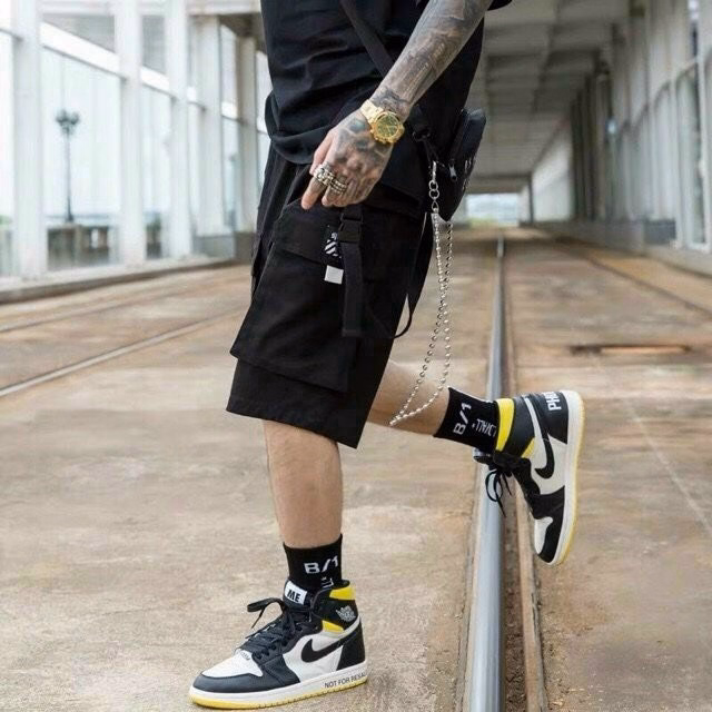 Quần Short Nam Kaki Túi Sọc Chéo Hộp Phản Quang Phối Dây Co Giãn - Ausa House - Ảnh 5