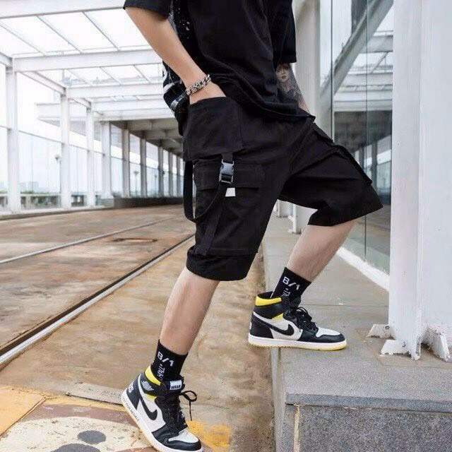 Quần Short Nam Kaki Túi Sọc Chéo Hộp Phản Quang Phối Dây Co Giãn - Ausa House - Ảnh 4