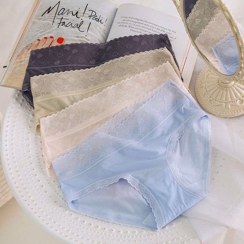 Set 5 Quần Lót Lụa Lạnh Cạp Cao Kháng Khuẩn Tim Không Lộ Viền Cao Cấp - Giao Màu Ngẫu Nhiên - Vanass - Ảnh 8