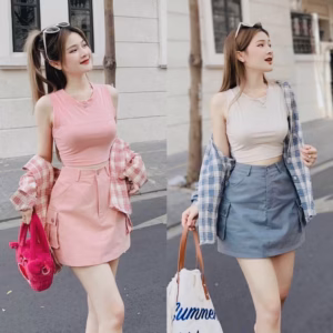 Set Đồ Bộ Nữ 3 Món Cùng Tông Mix Chân Váy Dd013 - Nana House