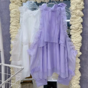 Áo Nữ Vải Ánh Tơ Rớt Vai Tiểu Thư - Ausa House