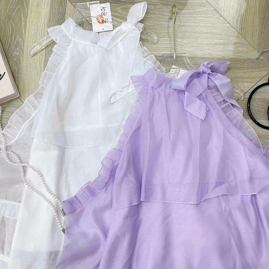 Áo Nữ Vải Ánh Tơ Rớt Vai Tiểu Thư - Ausa House - Ảnh 6