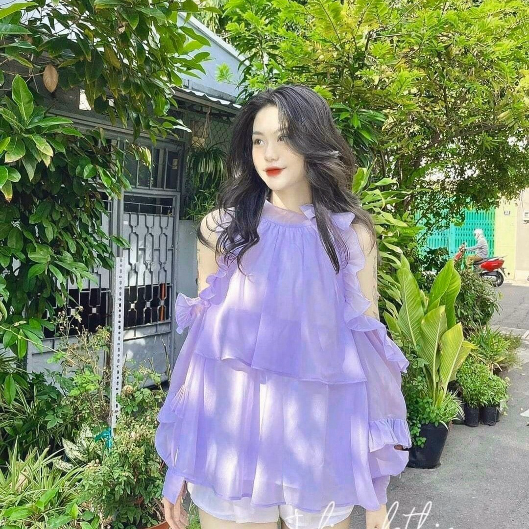 Áo Nữ Vải Ánh Tơ Rớt Vai Tiểu Thư - Ausa House - Ảnh 7