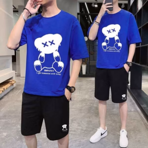 Đồ Bộ Thể Thao Nam Nữ Unisex Tay Lỡ Gấu Mắt Chéo - Ausa House