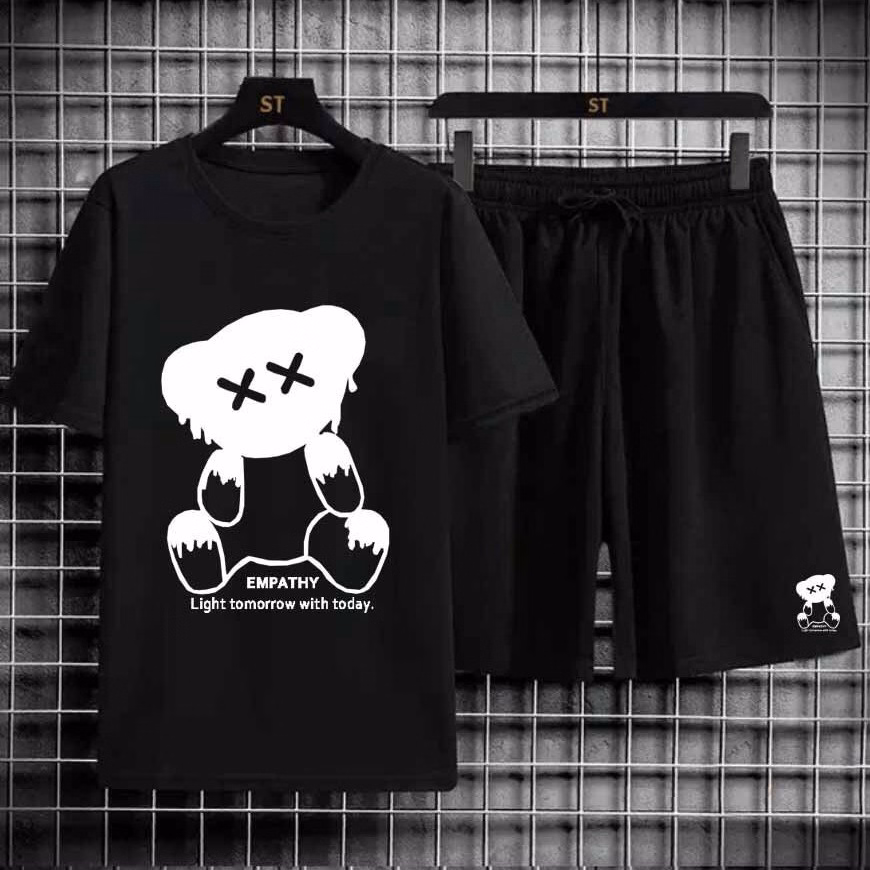 Đồ Bộ Thể Thao Nam Nữ Unisex Tay Lỡ Gấu Mắt Chéo - Ausa House - Ảnh 8