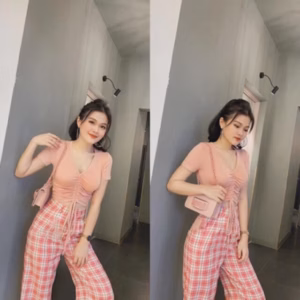 Áo Phông Nữ Dây Rút Cổ Tim Áo Thun Trơn Cộc Tay Nhiều Màu Kiểu Dáng Đẹp, Hợp Thời Trang P009 - Chốt Đi Store