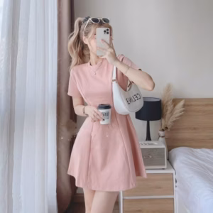 Đầm Nữ Tay Con Xếp Ly Chất Tăm Gân T384 - Lisa