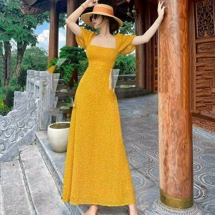 Đầm Maxi Dài Siêu Hot ( Có Mút ) Màu Trắng V35 - Haka Mây - Ảnh 5