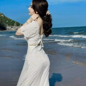 Đầm Maxi Dài Siêu Hot ( Có Mút ) Màu Trắng V35 - Haka Mây