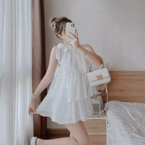 Set Bộ Đùi Áo Cổ Yếm Xếp Tầng ( Áo Xốp Gân Và Quần For ) V37 - Haka Mây