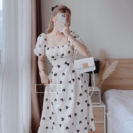 Đầm Maxi Voan Chingfon Hai Lớp Cột Nơ Lưng V44 - Haka Mây