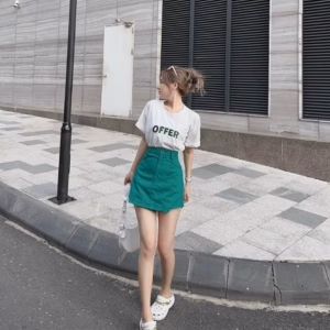 Set Đùi Giả Váy Kèm Áo Thun Cotton In Offer V49 - Haka Mây