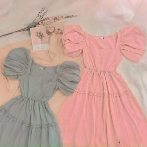 Đầm Xòe Ôm Eo Tay Bồng Sang Chảnh V68 - Cloudy Dress