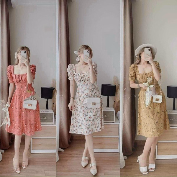 Đầm Hoa Nhí Cổ Chữ U Dáng Xòe V72 - Cloudy Dress - Ảnh 4