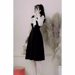 Váy Tiểu Thư Dài Thắt Nơ Phối Voan Xinh Xỉu V76 - Cloudy Dress