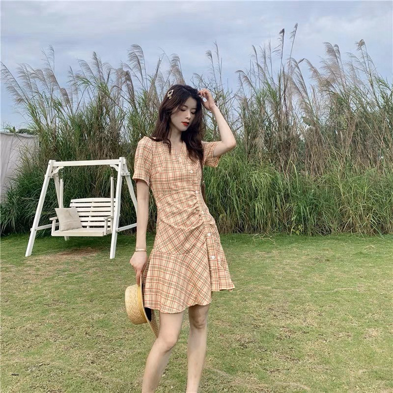 Váy Caro Dáng Chữ A Ôm Eo Thanh Lịch V82 - Cloudy Dress - Ảnh 2