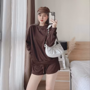 Set Thun Gân Tay Dài Quần Có Túi Thể Thao V84 - Cloudy Dress