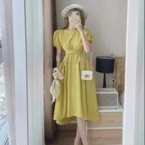 Đầm Umi Buộc Eo Tay Bồng Xòe Dáng Dài Thanh Lịch V97 - Cloudy Dress