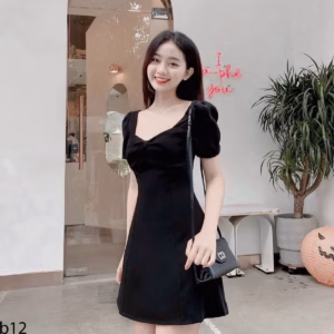 Đầm Xòe Ngắn Tay Bồng Trơn Chất Kate V103 - Cloudy Dress