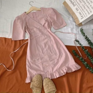 Đầm Chữ A Nữ Tính Tay Bồng Bèo Viền Váy Dịu Dàng V116 - Cloudy Dress