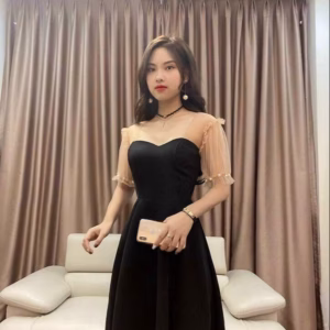 Đầm Dáng Xòe Phối Voan Đen Ngắn Sang Chảnh V135 - Cloudy Dress