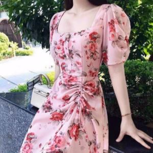 Đầm Bông Rút Dây Đính Cườm Dáng Dài Thanh Lịch V151 - Cloudy Dress