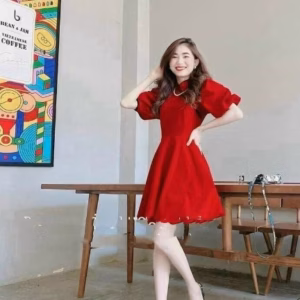 Váy Dự Tiêc Dáng Xòe Tay Bồng Nữ Tính V159 - Cloudy Dress