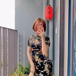 Sườn Xám Chic Eo Tôn Dáng Tay Ngắn V168 - Haka Mây