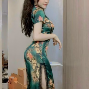 Đầm Sườn Xám Hoa Nút Mây Tôn Dáng Chất Thun Dẻo In 3D V176 - Cloudy Dress