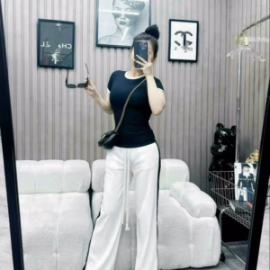 Set Bộ Nữ Thun Gân Phối Viền Cổ Dd159 - Nana Freesize < 56Kg