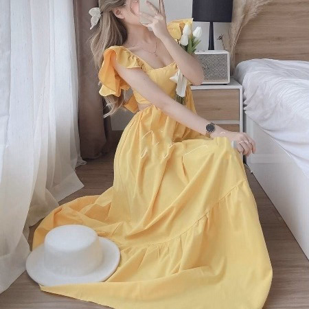 Đầm Maxi Khoét Eo Bèo Vai Có Mút V183 - Cloudy Dress - Ảnh 4